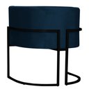 Ver imagem 2 de Kit 2 Poltronas Decorativa Sala de Estar Luana Base Preta Veludo Azul Marinho - Montanaris Decor Md