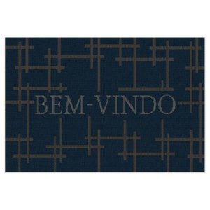 Tapete de Porta Bem-vindo ou Entrada Cross - 40 X 60 Cm - Cor Azul 20 - J Serrano