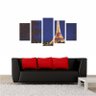 Quadro Impresso Torre Eiffel Paris Noite 160x80 5 Peças - 4
