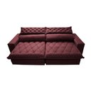 Ver imagem 5 de Sofá Retrátil e Reclinável 2.55m Molas Ensacadas Cama inBox Spazus com Bordado 3D Velusoft Vinho