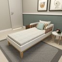 Ver imagem 1 de Cama Infantil com Pés em Pinus Milou Branco/Carvalho Mel