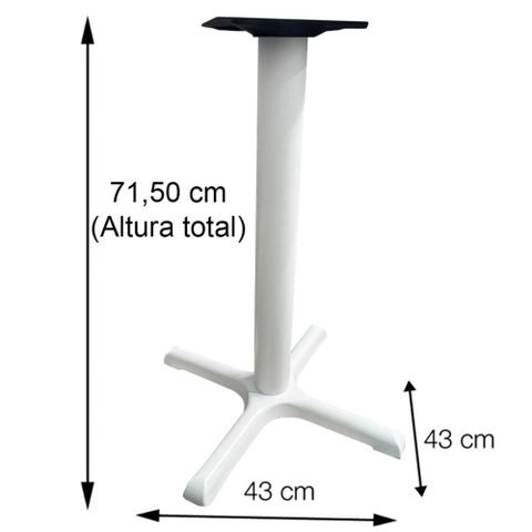 Mesa Ômega Ferro Branco 74 Cm (alt) Base em X Tampo Mdp Redondo Cinza 80 Cm (larg) X 2,50 Cm (alt)