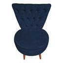 Ver imagem 5 de Poltrona Decorativa Royal Capitone de Luxo Slk Decor Azul Royal