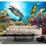 Papel De Parede Paisagem Fundo do Mar Adesivo Peixes GG467 - 2
