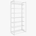 Ver imagem 1 de Conjunto Estante com Prateleira de Cremalheira Central com 7 Prateleiras em Tela 94cm Comac - Branc