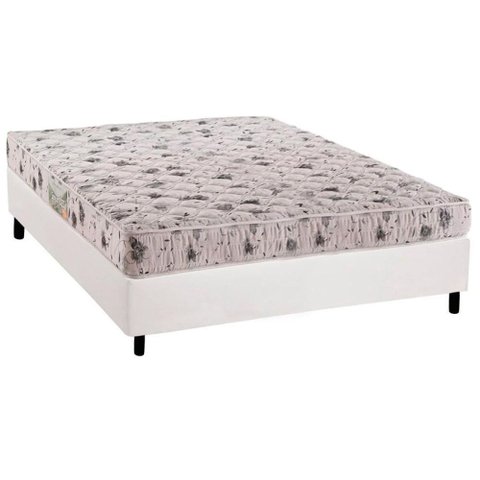 Conjunto Box Casal: Colchão Espuma Herval D23 Sonum + Base Crc Courano White(138x188)