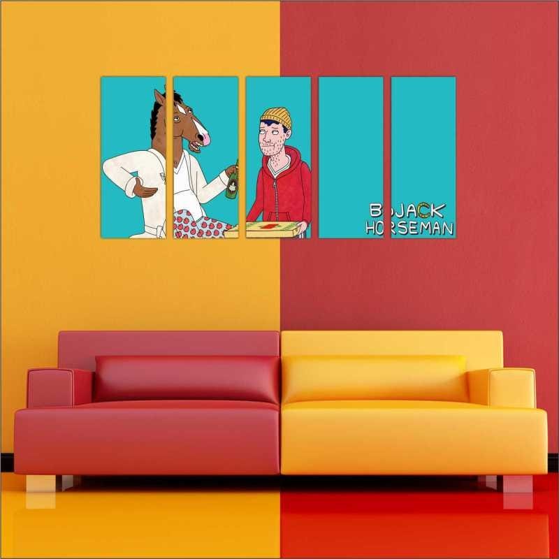 Quadro Decorativo Desenho BoJack Horseman Mosaico 5 Peças G2 - 2