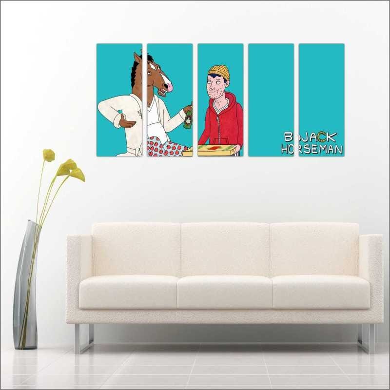 Quadro Decorativo Desenho BoJack Horseman Mosaico 5 Peças G2 - 4