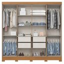 Ver imagem 3 de Guarda Roupa Casal 8 Portas 4 Gavetas Prime B51 com Armário Multiuso Prime Cinamomo Off White- Henn