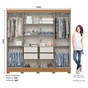 Ver imagem 4 de Guarda Roupa Casal 8 Portas 4 Gavetas Prime B51 com Armário Multiuso Prime Cinamomo Off White- Henn