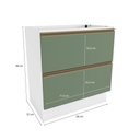 Ver imagem 6 de Balcão 2 Gavetas Kappesberg Celeste 100% Mdf Branco/verde Oliva 80cm