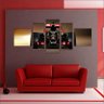 Quadro Decorativo Carros Fórmula 1 F1 Mosaico Com 5 Peças GG - 1