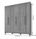 Ver imagem 3 de Guarda Roupa Milão 6 Portas Benetil Móveis - Cinamomo/off