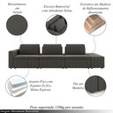 Ver imagem 3 de Sofá Ilha com Encosto e Almofadas Móveis Olimpo 395cm Modulado Veludo Grafite G45 - Gran Belo