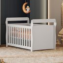 Ver imagem 2 de Berço Mini Cama Americano Star com Guarda Roupa Mobi com Espelho MDF Branco Albatroz Móveis