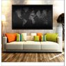 Quadro Decorativo Mapa Mundo Efeito Preto Decoração Salas - 1