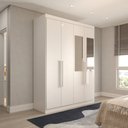 Ver imagem 1 de Guarda-roupa Solteiro Mykonos 4 Portas 2 Gavetas com Espelho - Panorama Móveis