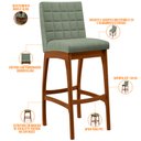 Ver imagem 4 de Kit 06 Banquetas Alta Para Cozinha Sala De Jantar Fixa Mila B04 Bouclê Oliva - Lyam Decor