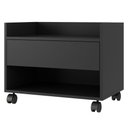 Ver imagem 1 de Gabinete Armário Mesa de Cabeceira Multiuso Ivy 60cm 100% Mdf Bp com 01 Gaveta Preto - Desk Design