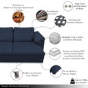 Ver imagem 3 de Sofá Retrátil Elétrico Sala de Estar Nolan Bipartido 175cm Conforto Premium em Couro Azul Marinho G5