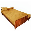 Ver imagem 3 de Sofá Cama Paris Ii Ripado Acquablock Madeira Maciça Imbuia - Amarelo