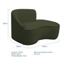 Ver imagem 5 de Kit Divã Recamier Orgânico Marrocos 150cm Lado Direito e 2 Poltronas Amore Linho Verde
