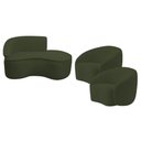 Ver imagem 2 de Kit Divã Recamier Orgânico Marrocos 150cm Lado Direito e 2 Poltronas Amore Linho Verde