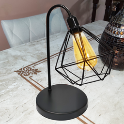 Abajur de Quarto Luminária Industrial Aramado Diamante Preta - 3