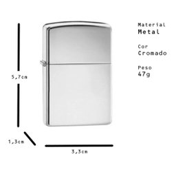 Acendedor Isqueiro Clássico de Metal Cromado de Pavio Recarregável - 3