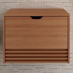 Armário de Banheiro 1 Porta 1 Gaveta Amêndoa Bn3613 - Tecno Mobili - 1