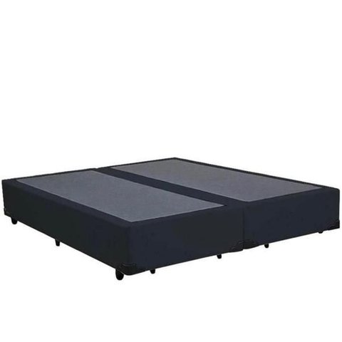 Base Box King Bipartido Suede Preto 38x198x203