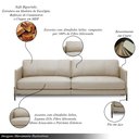Ver imagem 3 de Sofá Decorativo Karine 3 Lugares Sala de Estar 210cm Pés em Aço Couro Bege G88 - Gran Belo