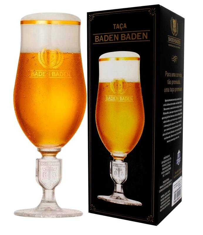 Copo/Taça de Cristal Brasão | Baden Baden - Presente/Festa (Cerveja/Chopp)
