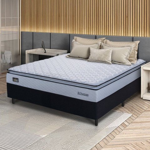 Colchão Casal Athenas Branco D33 Pillow Top 138x188x29cm Hellen