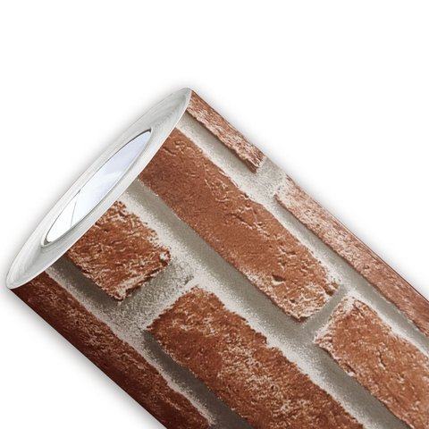 Papel de Parede Tijolo Vermelho Impermeável Lavável Vinílico Autocolante 3d Aparente