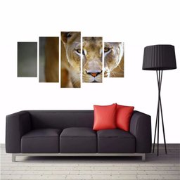 Quadro Impresso Leoa Cultura Africana 160X90 - 3