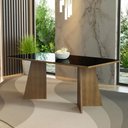 Ver imagem 6 de Mesa de Jantar Retangular com Tampo de Vidro Rustic/Preto 5388 Madesa
