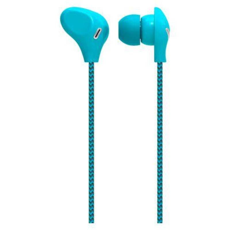 Fone de Ouvido Cabo de Nylon e Microfone Azul - 1