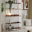 Ver imagem 1 de Estante Guaecá 180x95 Estilo Industrial Multiuso para Organização Quarto Sala - Branco/imbuia
