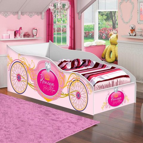 Cama Infantil com Colchão Rosa