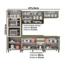 Ver imagem 3 de Cozinha Modulada Henn Connect 7 Peças (2 Aéreos+2 Balcões+1paneleiro+2complemento) Cpt94 Duna/