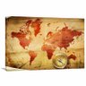 Quadro decorativo Mapa Mundi com Bússola Vintage em Tecido - 2