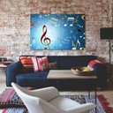 Ver imagem 3 de Quadro de Música com Notas Musicais decorativo em Tecido