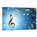 Ver imagem 2 de Quadro de Música com Notas Musicais decorativo em Tecido