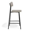 Ver imagem 5 de Banqueta Alta Cozinha Kobe Estofada com Encosto Linho Cinza - Desk Design
