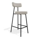 Ver imagem 1 de Banqueta Alta Cozinha Kobe Estofada com Encosto Linho Cinza - Desk Design