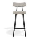 Ver imagem 3 de Banqueta Alta Cozinha Kobe Estofada com Encosto Linho Cinza - Desk Design