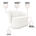 Ver imagem 3 de Sofá Namoradeira com Poltrona e Puff Orgânico Sala Malu Bouclê Off White M11 - D’Rossi