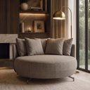 Ver imagem 1 de Poltrona Redonda Decorativa 2 Lugares com Almofadas 150cm Soho