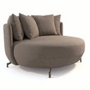 Ver imagem 3 de Poltrona Redonda Decorativa 2 Lugares com Almofadas 150cm Soho